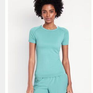 Old Navy Fluid Seamless Fitted T-Shirt Large Luminous Blue